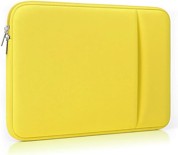 Laptop Sleeve for MacBook Neo/Air/Pro 13 inches A18/M5/M4/M3/M2/M1 Chip 2026-2020 A3404 A3449 A3240 A3113 A2681 with 2 Pockets Tablet Bag Case Accessories (Yellow)