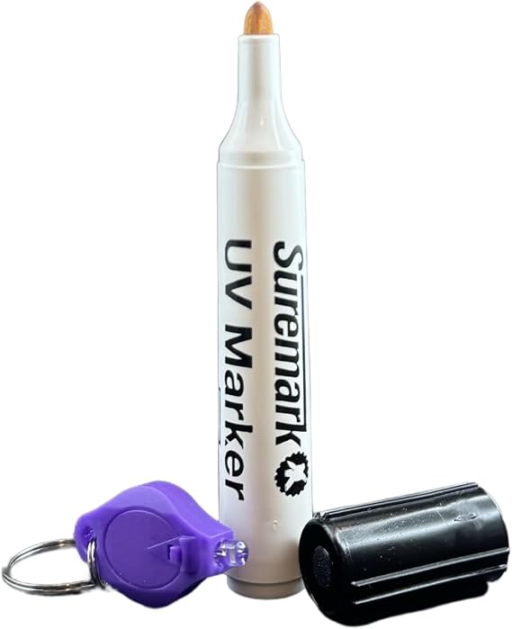 SureMark UV Security Marker Fine Tip with Keyring UV Light