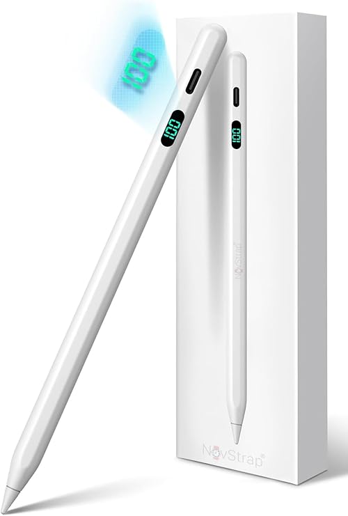 NovStrap iPad A16 11 Nesil 10. Nesil 10.9 ile Uyumlu Dokunmatik Tablet Kalemi Pen DZ915 Şarj Ekranlı Avuç İçi Reddi Stylus