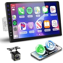 Hodozzy Single Din Car Stereo with 9 Inch IPS Touch Screen, Wireless CarPlay & Android Auto, Bluetooth, FM/AM/RDS Radio, Online Video, Mirror Link,EQ,SWC,USB,Backup Camera & RGB Button Lights