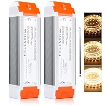 LEDMO LED Driver 60W 12V DC Quiet Operation Universal Regulated Dimmable Power Supply Input/Output Isolation Protection Transformer Dimmable for Christmas LED Light 2 Pack