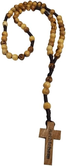 Bethlehem Gifts TM Olive Wood Round String Rosary