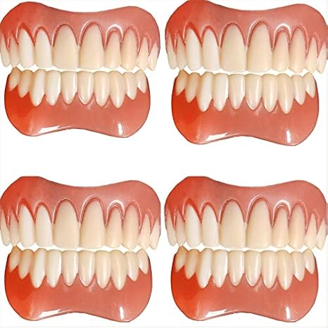 Instant Dentures Reusable Silicone Cosmetic Veneers for Men and Women - Upper and Lower Dental Prostheses, Comfort Fit,