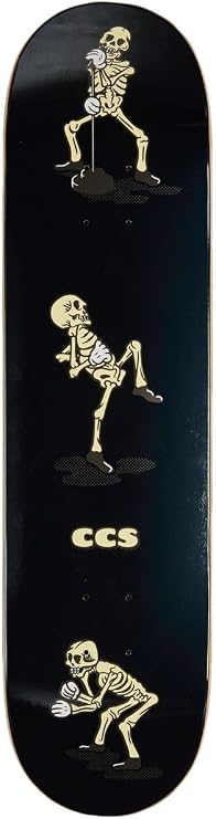 CCS Vine Skeleton Skateboard Deck - Black - 7.25" x 29.25" (mini)