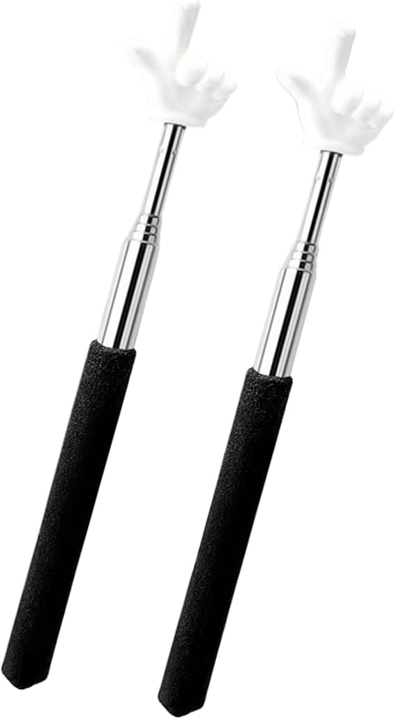 2Pcs Telescopic Teachers Pointer,telescoping mini Pointer Finger Stick,Comfort Durable Pointer Hand Stick,for Classroom Office use Pointers,Black Portable Teaching Small Index Finger Stick