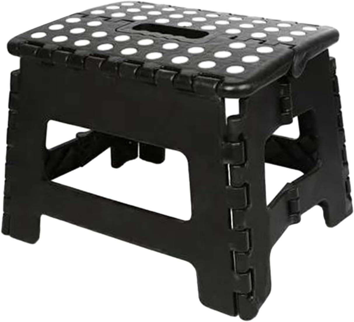 Saterkali Folding Step Stool, Heavy Duty Foldable Stool for Adults,Beach Picnic Chair Travel Use Collapsible Stool Camping Supplies Black
