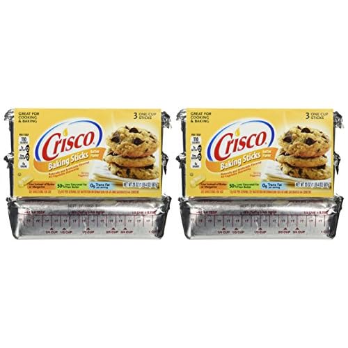 Crisco, Baking Sticks, Butter Flavor, All Vegetable Shortening, 20oz Package Pack of 2