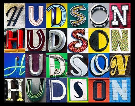 Hudson Personalized Name Poster Using Sign Letters (11X14)