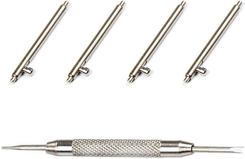 20mm Quick Release Spring Bar Compatible for Samsung Galaxy Watch 7/6/5/4/ Active 2-Stainless Steel Watch Replacement Band Strap Link Pins Diameter 1.5mm +Repair Spring Bar Tool (4PCS)
