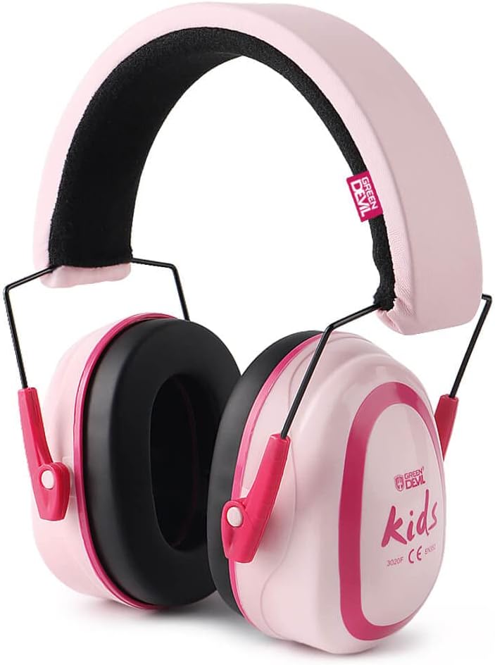 GREEN DEVIL Kids/Toddler Ear Hearing Protection Safety Ear Muffs For Age 3-16 27.4dB Noise Cancelling Headphones 27.4dB
