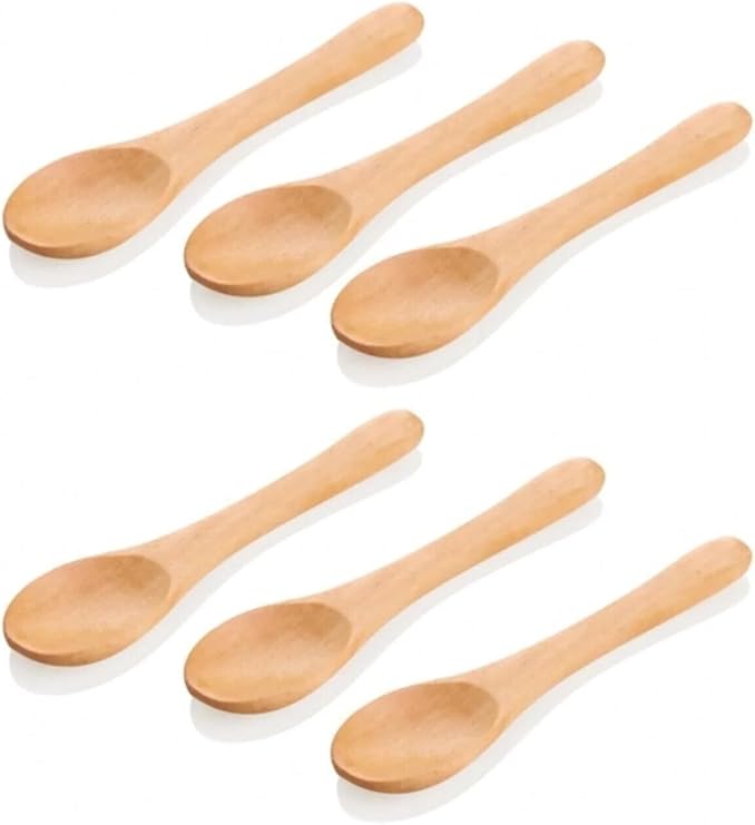 6'lı Bambu Ölçü ve Baharat Kaşığı Seti, Çok Renkli, 13 cm