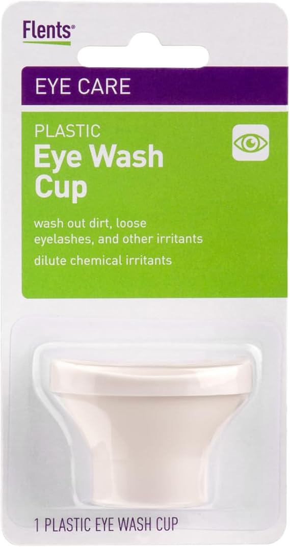 Flents Eye Wash Cup for Eye Rinse, Reusable Cleaning Aid, Durable, White