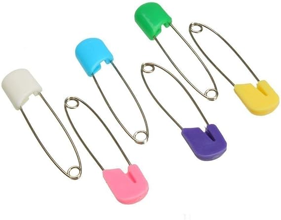 50 Pcs Beautiful Colourful Nappy Pins, Safety Pins, Size L- 55mm