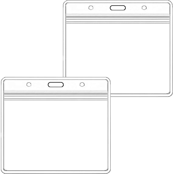 20 Pack Badge Holder ID Card Holder,Waterproof Name Badge Holders, Clear Horizontal Card Badge Holder (4.3x3 Inch)