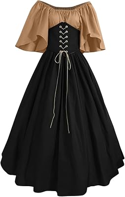 TIMIFIS Renaissance Dress Women Fairy Medieval Maxi Dresses Gothic Medieval Victorian Dresses Halloween Cosplay Costume