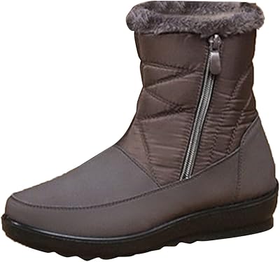 Winter Boots for Women Winter Warm Outdoor Faux Fur Lined Shoes Warm Cozy Short Ankle Booties Lightweight Snow Boot