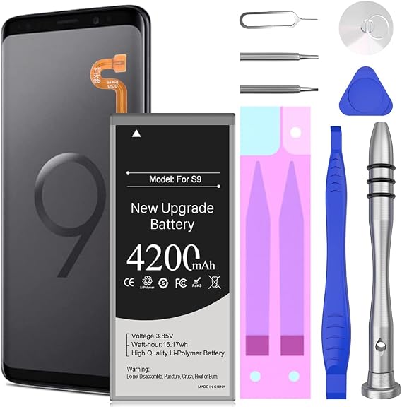 Galaxy S9 Battery, 4200mAh New 0 Cycle High Capacity Battery EB-BG960ABE for Samsung Galaxy S9 G960 G960V G960A G960T G960P G960F with Repair Tools Kit
