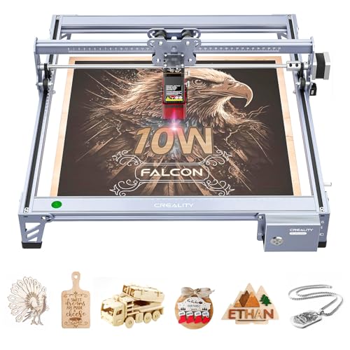 Creality Laser Engraver, 10W Laser Cutter for Personalized Gifts, 72W High Accuracy Laser Engraving Machine, DIY CNC Machine and Engraver for Wood and Metal Falcon 10W