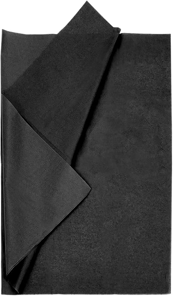 SOFPLATE 20 Sheets 26 x 19.7in Black Gift Tissue Paper Packaging Wrapping Paper Solid Color Rectangle Pack Bag Decoration Bulk Flower Packaging for Bouquet DIY Crafts Birthday Holiday Party Halloween