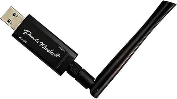 Panda Wireless PAU0E AC1200 Wireless AC USB Adapter - w/High Gain Antenna - Win 7/8/10/11, Zorin, Mint, Ubuntu, MX Linux, Manjaro, Fedora, Kali Linux, openSUSE, Rocky and Raspbian