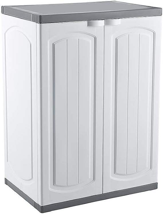 CLK-805 Plastik 2 Kapaklı Çok Amaçlı Banyo Dolabı Demonte Beyaz