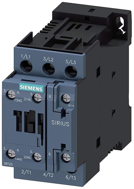 SIEMENS 3RT20281BB40 IEC Magnetic Contactor, 24VDC, 3 Pole, 38 Amp, 1NO+1NC, Size S0, Screw Terminal