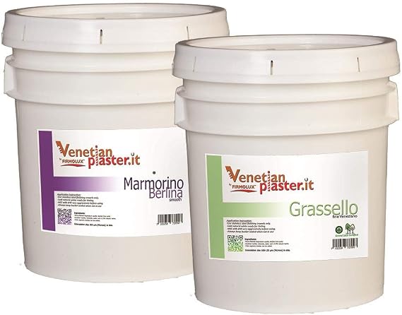 Venetian Plaster | Grassello and Marmorino Berlina Sample Kit Made in Italy from Lime, Marble & Other Natural Aggregates | tinted to a popular color
