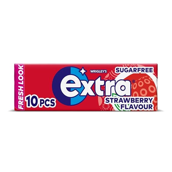 Extra Strawberry Flavour Chewing Gum Sugar Free 10 Pieces