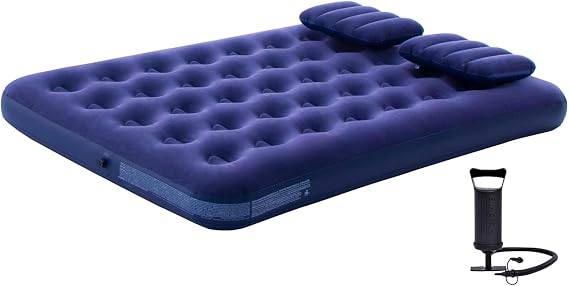 Padded Inflatable Bed - Double Design, Inflatable Pump Gift, Orthopedic Padded, Easy Installation, Lightweight and Easy to Carry, Durable Double Inflatable Bed Sleeping Mat for Camping Home Office