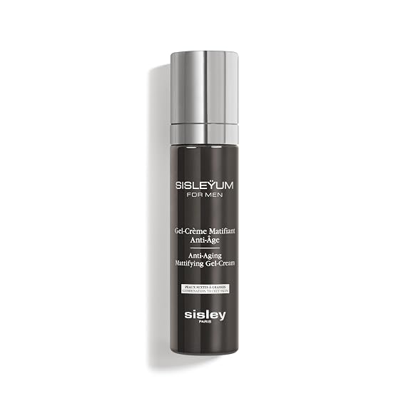 Sisley Paris Sisleyum Anti-Aging Mattifying Gel-Cream - Smooths, Soothes & Mattifies - For Combination-to-Oily Male Skin - Non Greasy, Non Sticky - Light Fragrance with Woody Notes - 50 mL
