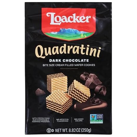 Loacker Wafer Qudrtni Drk Choc 25 8.82Oz