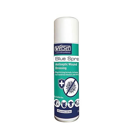 Blue Spray Veterinary Antiseptic Instant Wound Cleanser x Size: 250 Ml