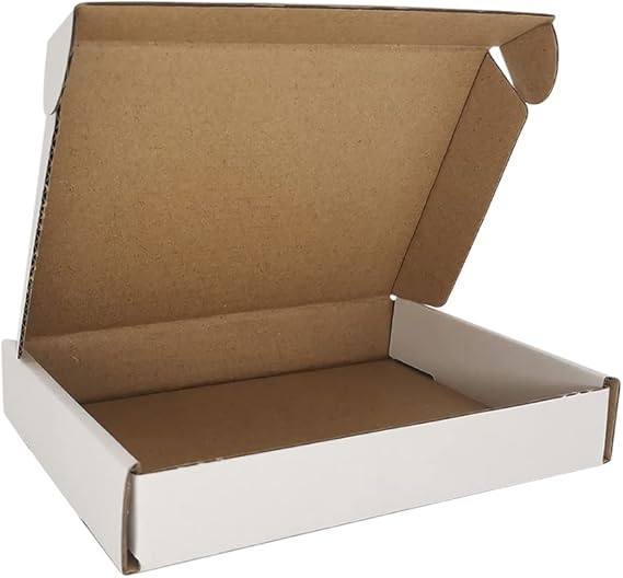 50 Pack 15x10x2.5cm (6x4x1'') Small Corrugated Cardboard Postal Boxes White for Shipping Mailing Packaging Royal Mail Small Parcel