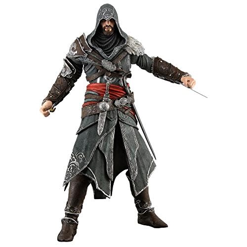 NECA Action Figure Ezio Auditore Da Firenze from Assassins Creed Revelations, 18cm, 7inch, Toy Figure with 35 Articulation Points, Accessories Included