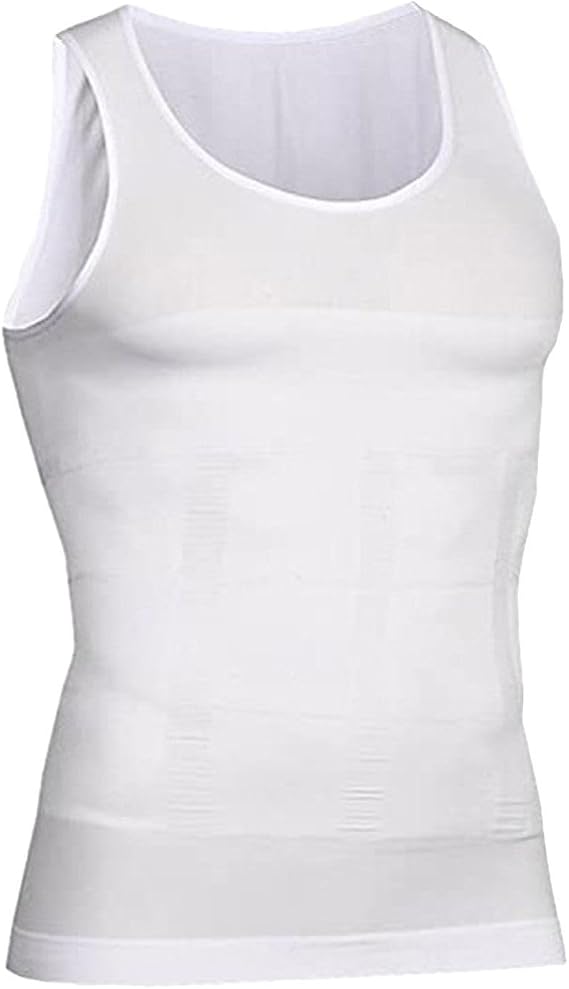 Shaperluv for Men, Men's Compression Slimming Vest & Body Shaper Tummy Control Compression Vest Top Belly Slimming Undershirt Masculine Tank Tops