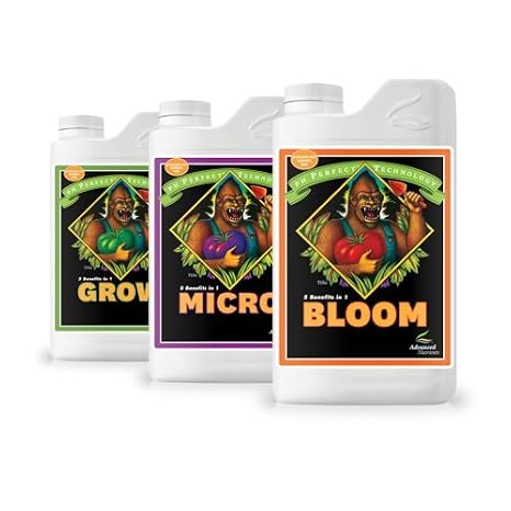 Advanced Nutrients pH Perfect Nutrients, Fertilizer. Bloom, Micro and Grow 1-Liter Pack OF3