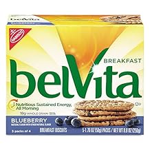 Nabisco 02908 belVita Breakfast Biscuits, Blueberry, 1.76 oz Pack, 64/Carton