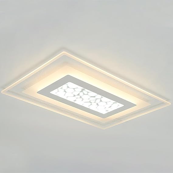 Rectangular LED Flush Mount Ceiling Light Dimmable L35.4 x W23.6inch | Acrylic Ultrathin Ceiling Lamp,Dimmable,Remote control