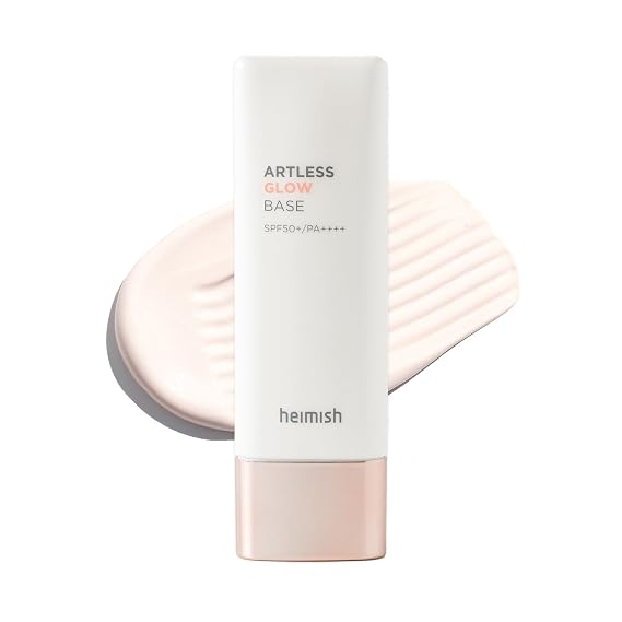 HEIMISH Artless Glow Base 1.35fl.oz40ml, Multipurpose Makeup Base, Primer, Highlighter, Tone Up Sunscreen for face, Lightweight, Non-greasy, Hydrating, Natural Finish with SPF 50 PA