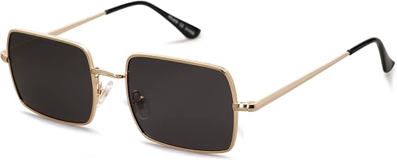 SOJOS Retro Rectangular Square Polarized Sunglasses for Women Men SJ1168,Medium