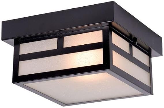 Acclaim 4708BK Artisan Collection 1-Light Ceiling Mount Outdoor Light Fixture, Matte Black