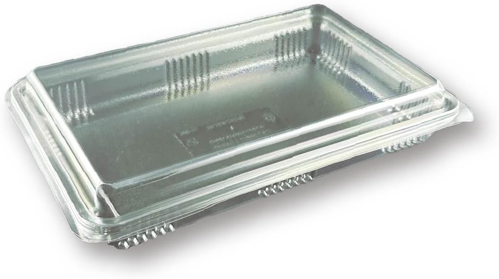 Plastik Sızdırmaz Tatlı Kabı 500 GR Yayvan Baklava, Ekler, Pasta Saklama Kabı 100 Adet