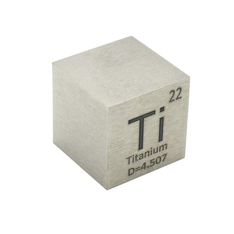 AeroMetal Titanium Ti 995 Element Cube Pure 10mm Density Cube for Element Collection Periodic Table Hunter, and More 0.39, Titanium