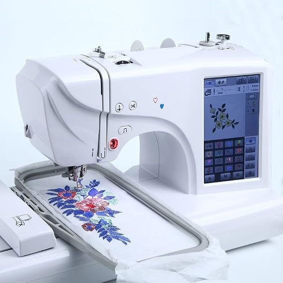 Fully automatic sewing and embroidery machine with touch screen LCD, USB flash drive import, built-in 132 stitching, built-in 158 patterns, built-in 210 letter font