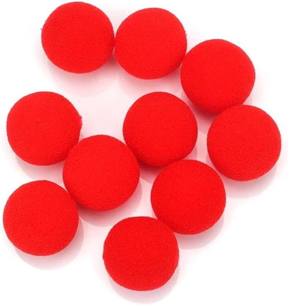 10 Pcs Red Magic Sponge Balls, Sponge Balls Soft Tool, Lightweight Mini Magic Street Classical Comedy Trick Props (2.5cm)