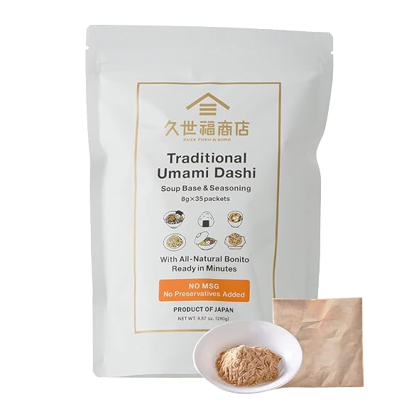 [Kuze Fuku] Traditional Umami Dashi Soup Base & Seasoning, Authentic Product of Japan, No MSG (35 packets)