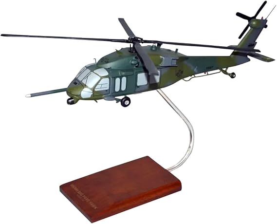 Scalecraft MH-60, HH-60 Pave Hawk USAF Helicopter Model Scale 1/40 | handcrafted mahogany wood, painted, helicopter model, desktop display, aviation gift