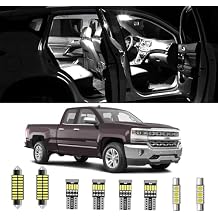 AWALITED 12pcs Chevy Silverado Interior LED Lights Kit Super Bright LED Map Dome Light Bulbs Replacement for 2007 2008 2009 2010 2011 2012 2013 Chevy Silverado all models