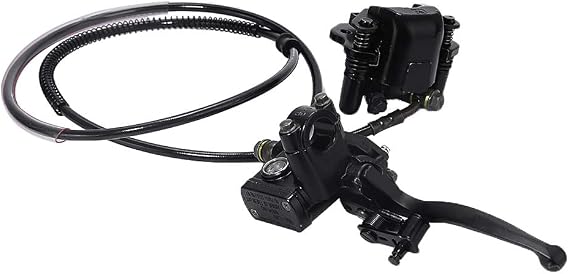 Hoypeyfiy Rear Hand Hydraulic Disc Brake Master Cylinder Caliper Assembly with Brake Pads for Chinese ATV Quad Replacement for TaoTao Buyang Coolsport Kazuma Go-Kart Sunl 50cc 70cc 90cc 110cc 125cc