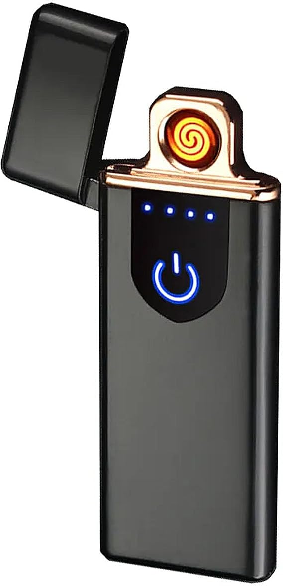 Metal Çerçeveli USB Şarjlı Dokunmatik Alevsiz Elektronik Tesla Çakmak Hediye Çakmak FC375